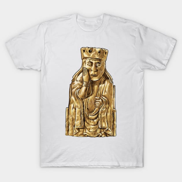 Noble Matriarch: The Lewis Chessmen Queen Design T-Shirt by Holymayo Tee